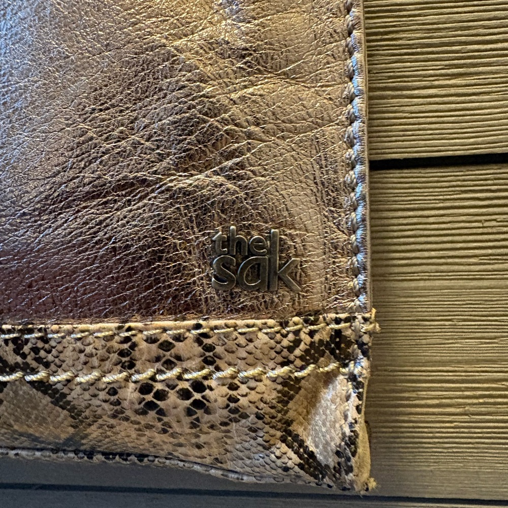 The Sak Metallic Crossbody with Snake-Print Trim - Picture 6 of 14